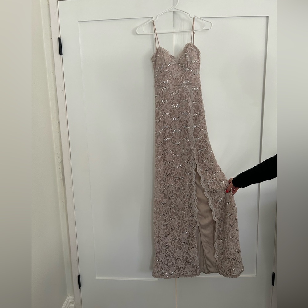 Full length, dusty rose, prom dress, worn once, in great condition!